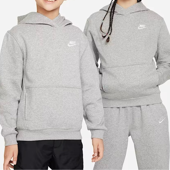 Nike Kids Light Gray Hoodie - Picture 1 of 4